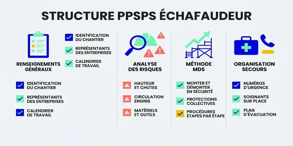 Les 4 rubriques du PPSPS échafaudage