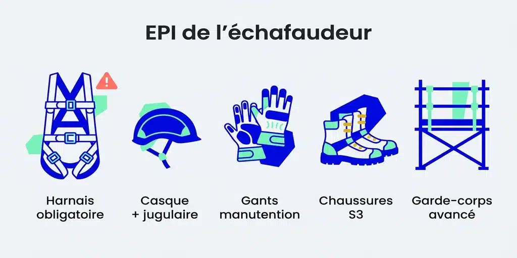 Les EPI obligatoires du monteur d'échafaudages