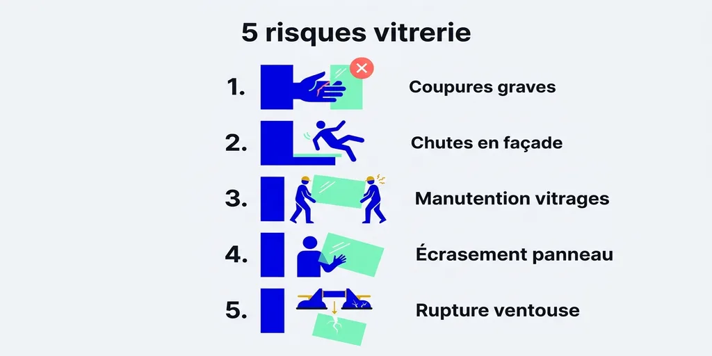 Les 5 risques spécifiques du vitrier classés par gravité