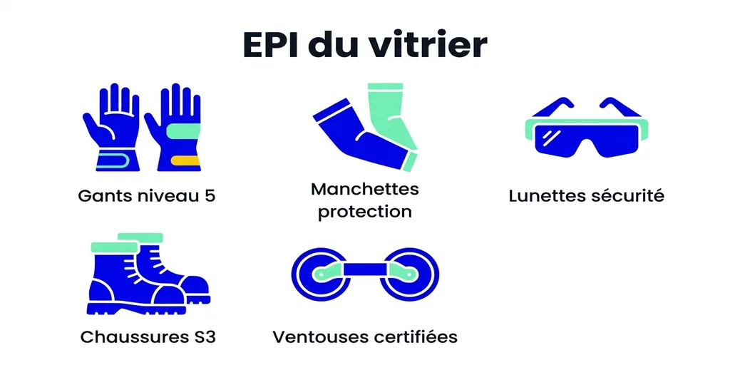 Les EPI obligatoires du vitrier sur chantier