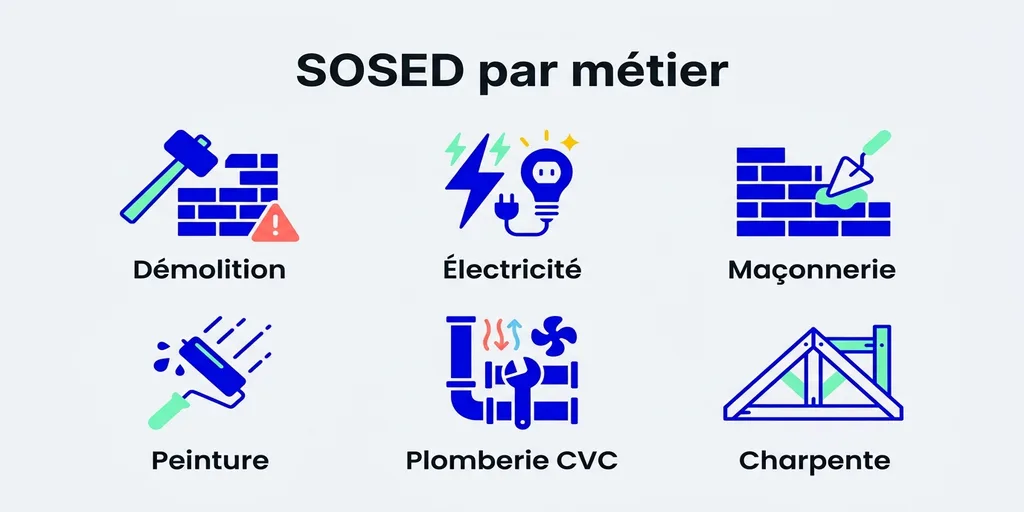 SOSED par métier — les 6 principaux modèles BTP